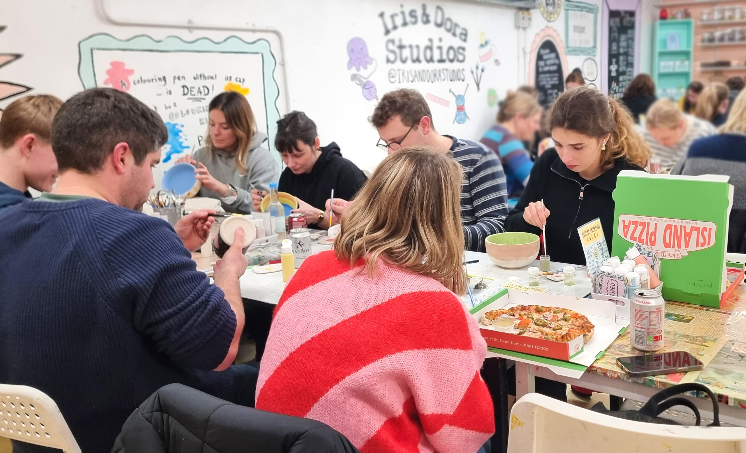 Late Night Pottery Painting at Iris & Dora