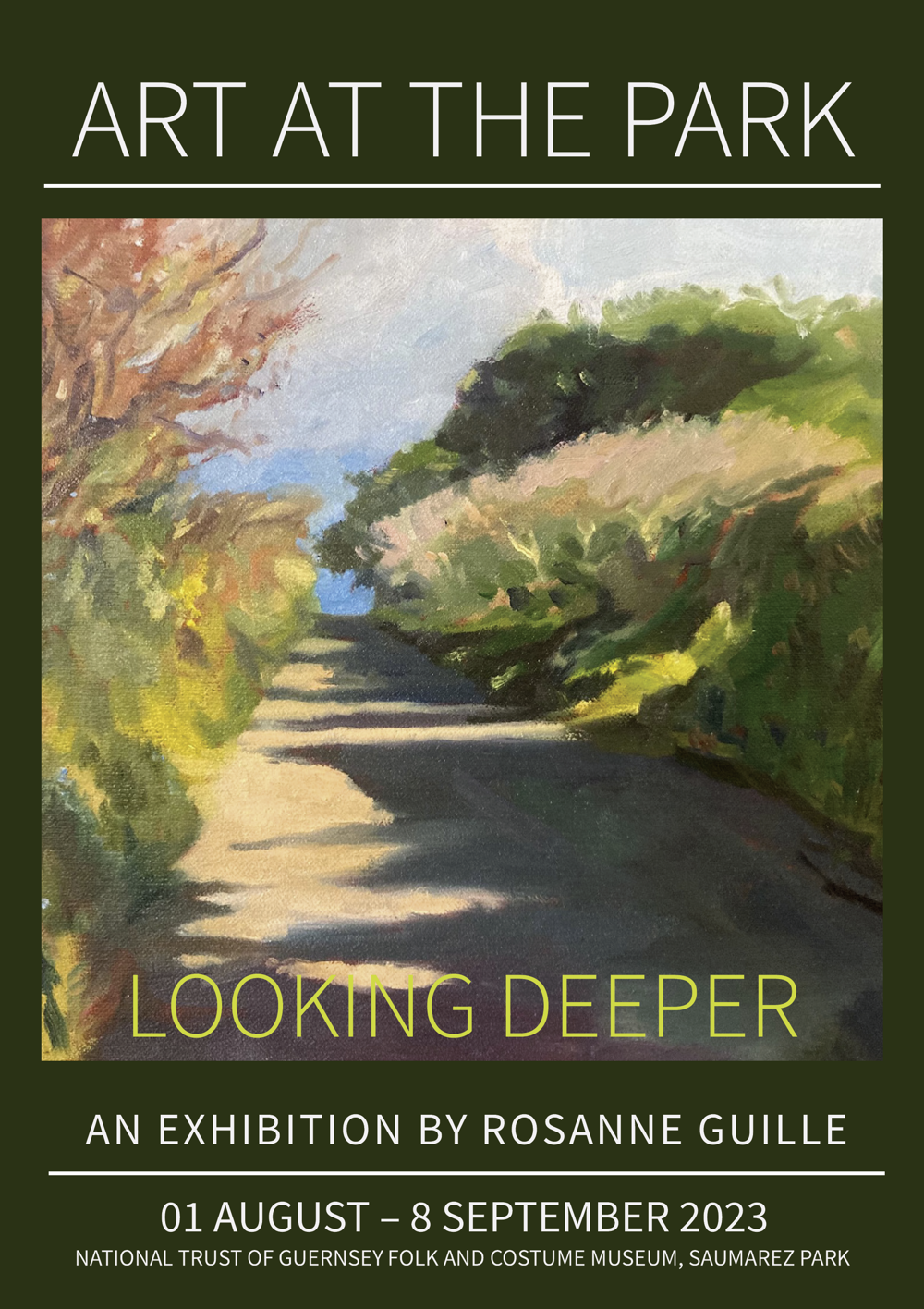 Poster for Art at the Park - 'Looking Deeper' by Rosanne Guille