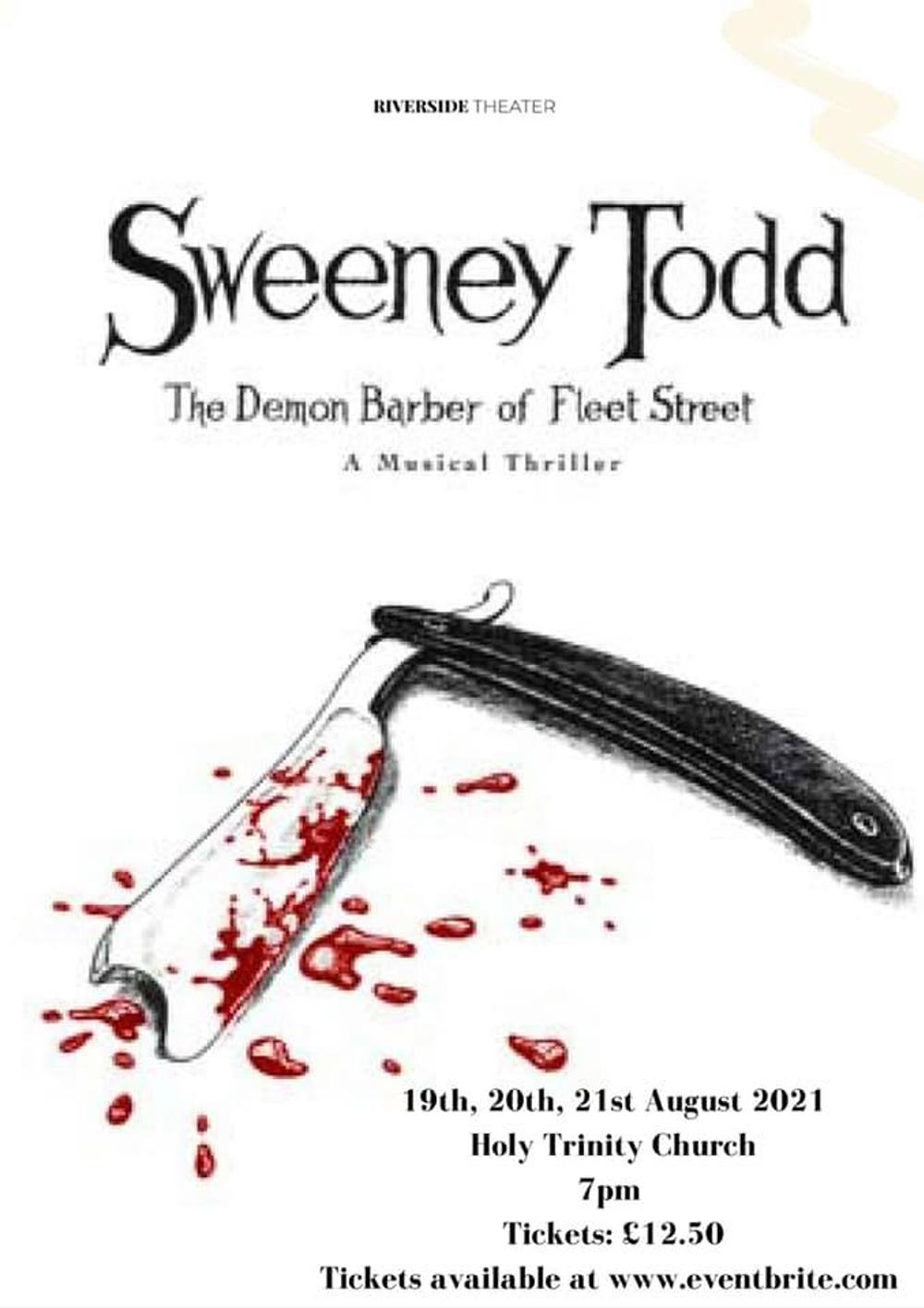 Poster for Riverside Theatre Company presents “Sweeney Todd”