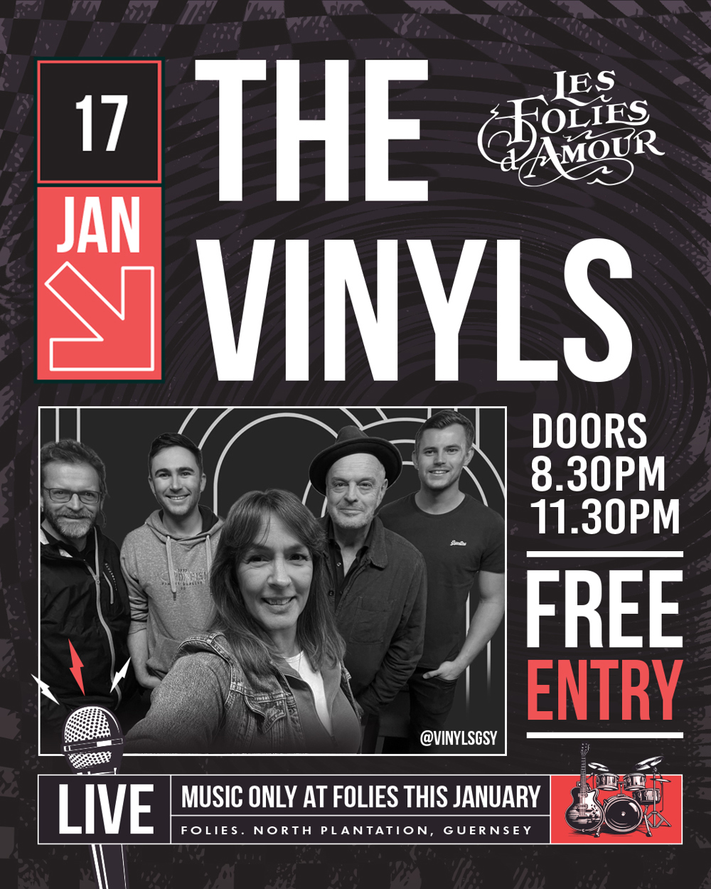 Poster for The Vinyls LIVE at Folies