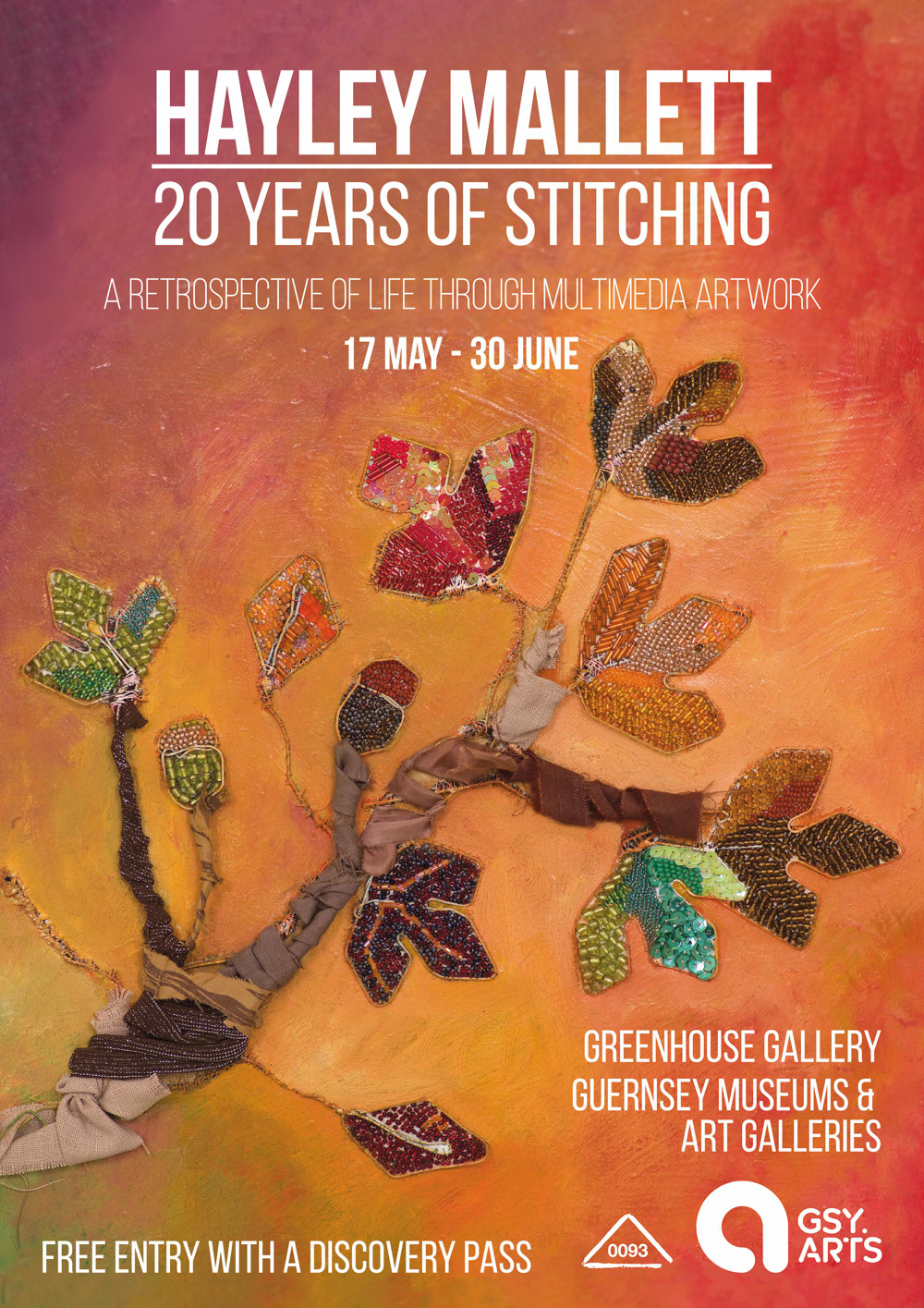 Poster for 20 YEARS OF STITCHING: An Exhibition by Hayley Mallett