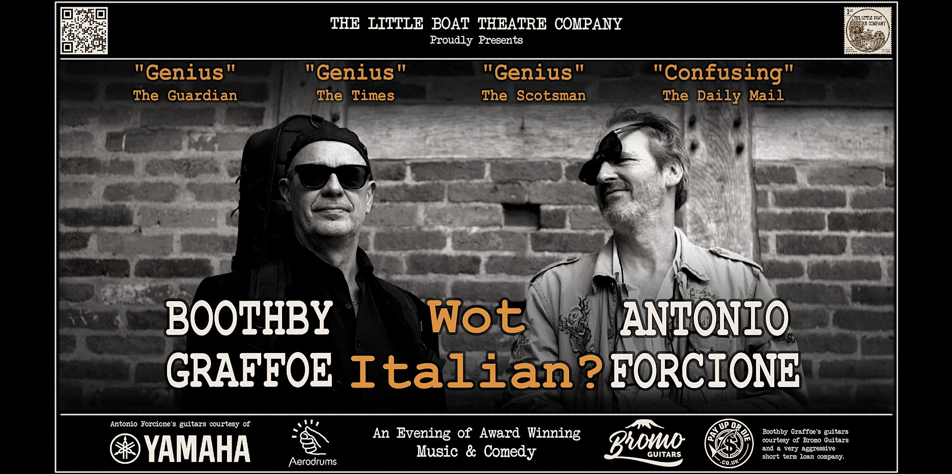 Wot Italian? Comedy and Music with Boothby Graffoe and Antonio Forcione